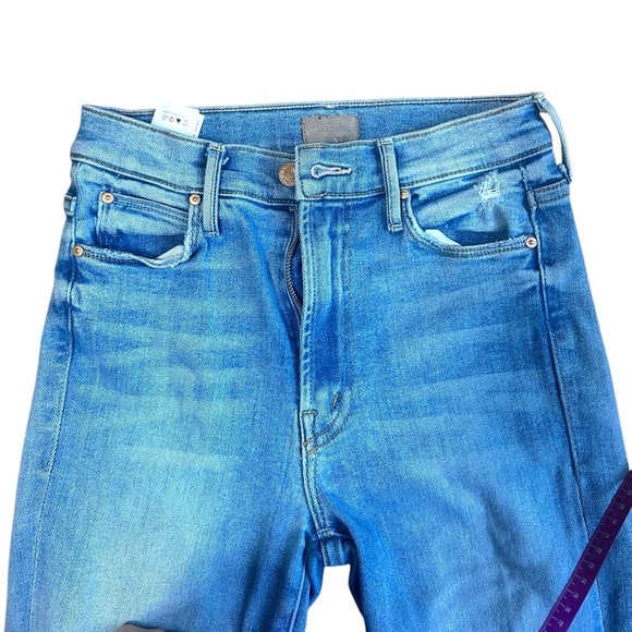 Mother The Stunner Zip Ankle Step Chew Jeans In Poisoned Petals Size 26 - Picture 10 of 15